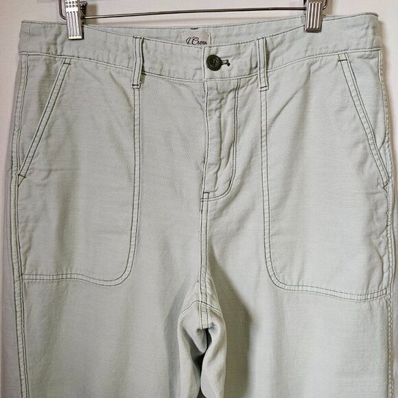 EUC J. CREW LIGHT MINT GREEN COTTON RELAXED CHINOS PANTS SIZE 12 / L - Picture 10 of 16